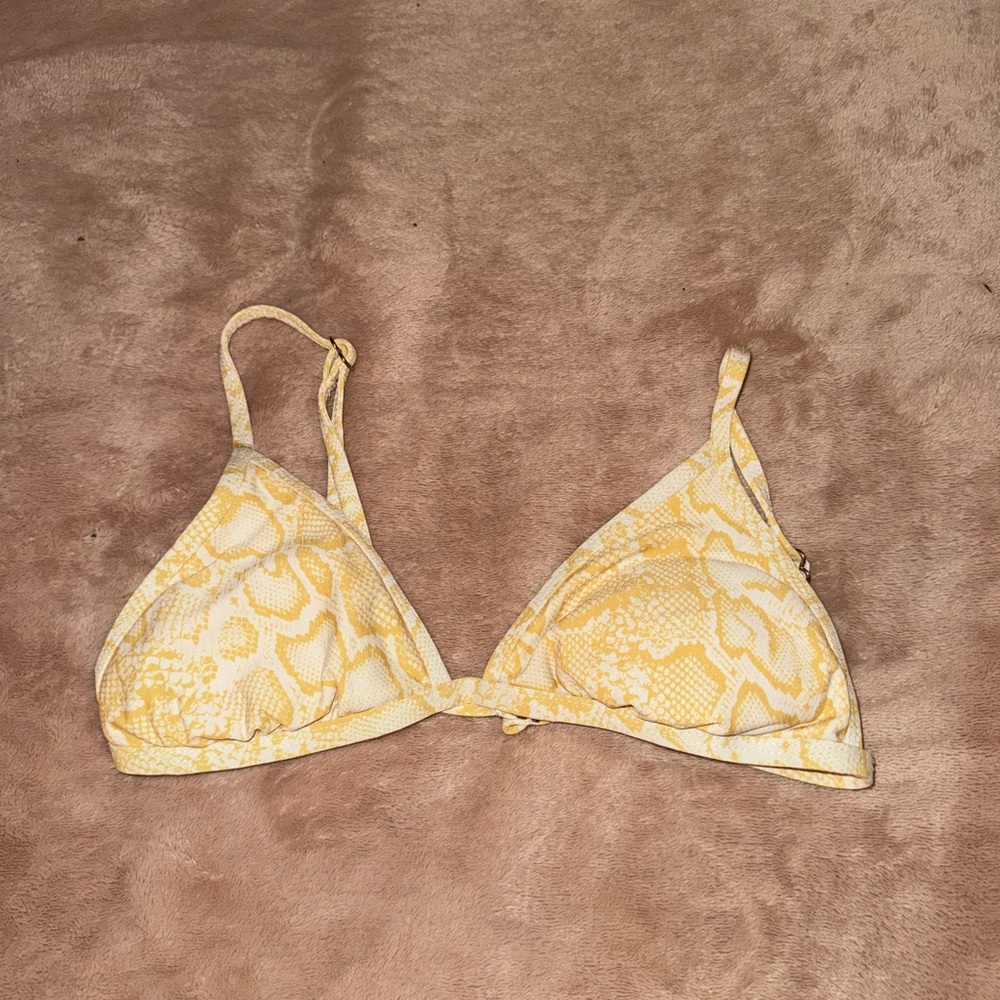 Yellow Snakeskin Bikini Top